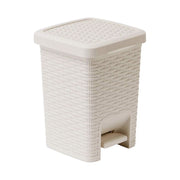 Addis 6 Litre Rattan Effect Square Pedal Bin - Cream