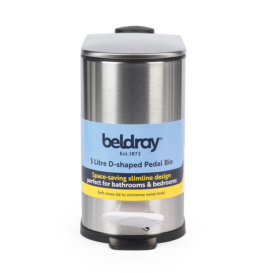 BELDRAY Stainless Steel 5L D Shape Bin