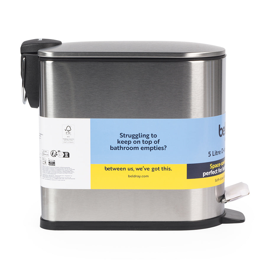 BELDRAY Stainless Steel 5L D Shape Bin