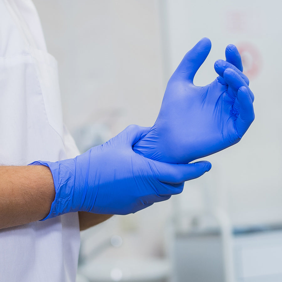 Blue Nitrile Gloves Large, powder free