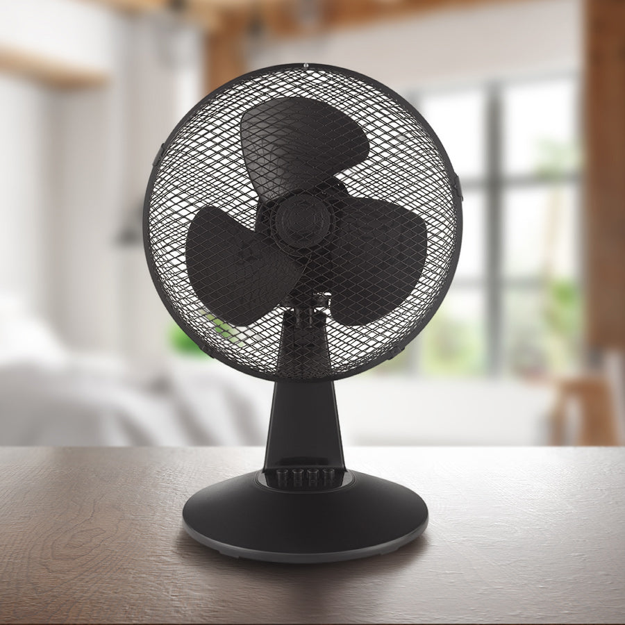 Desk Fan Black 12 Inch
