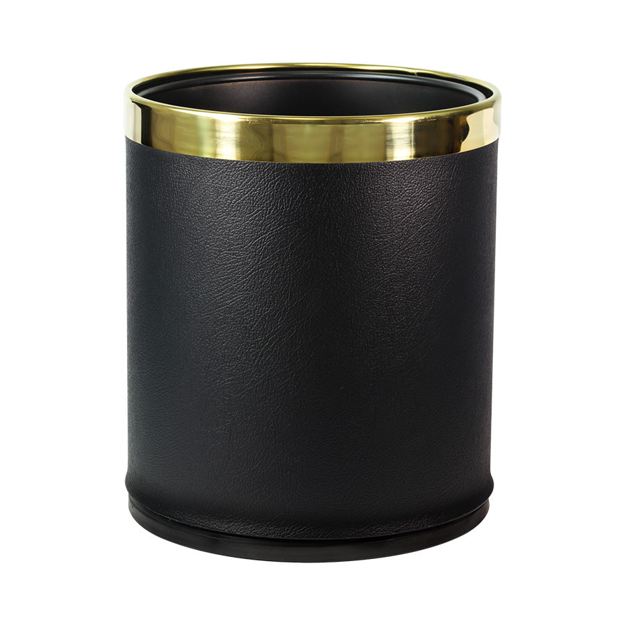 Black Double LayerDeluxe Steel Bin Gold Trim