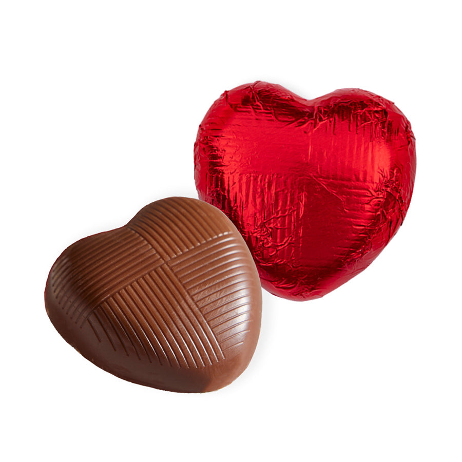 Milk Chocolate Red Foiled Hearts