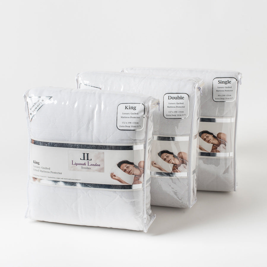 Fitted Single Quilted Mattress Protector (Poly Cotton Cover)