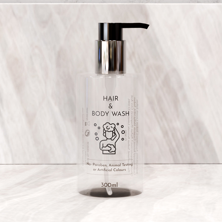 Printed Hair & Body Wash 300ml Empty Bottles