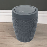 Addis Faux Rattan Charcoal 5l Swing Bin