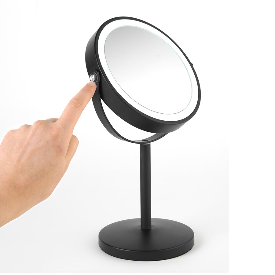 Telescopic LED Mirror Black 7''