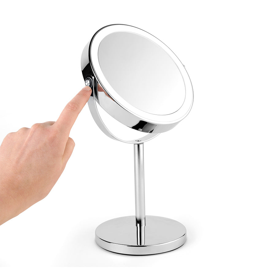 Telescopic LED Mirror Chrome 7''