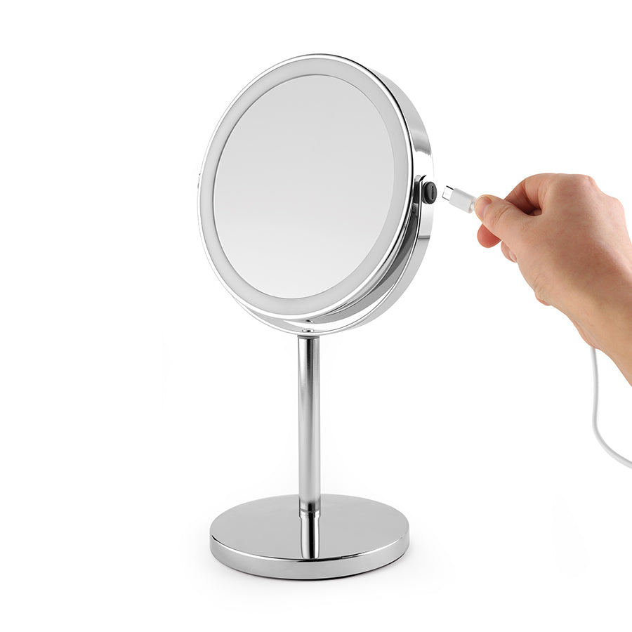 Telescopic LED Mirror Chrome 7''