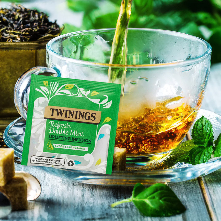 Twinings Refresh Double Mint Pyramid Bag (Loose Leaf Pyramid)