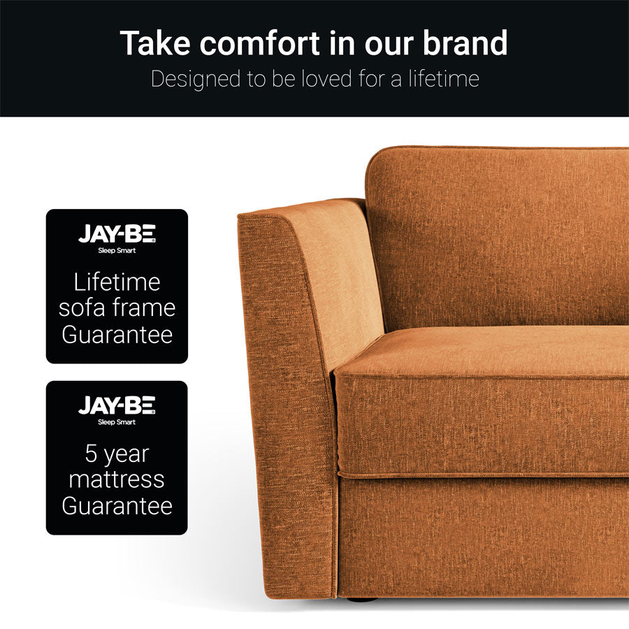 Jay-Be Elegance Snuggler Sofa Bed - Brushed Twill Smoke