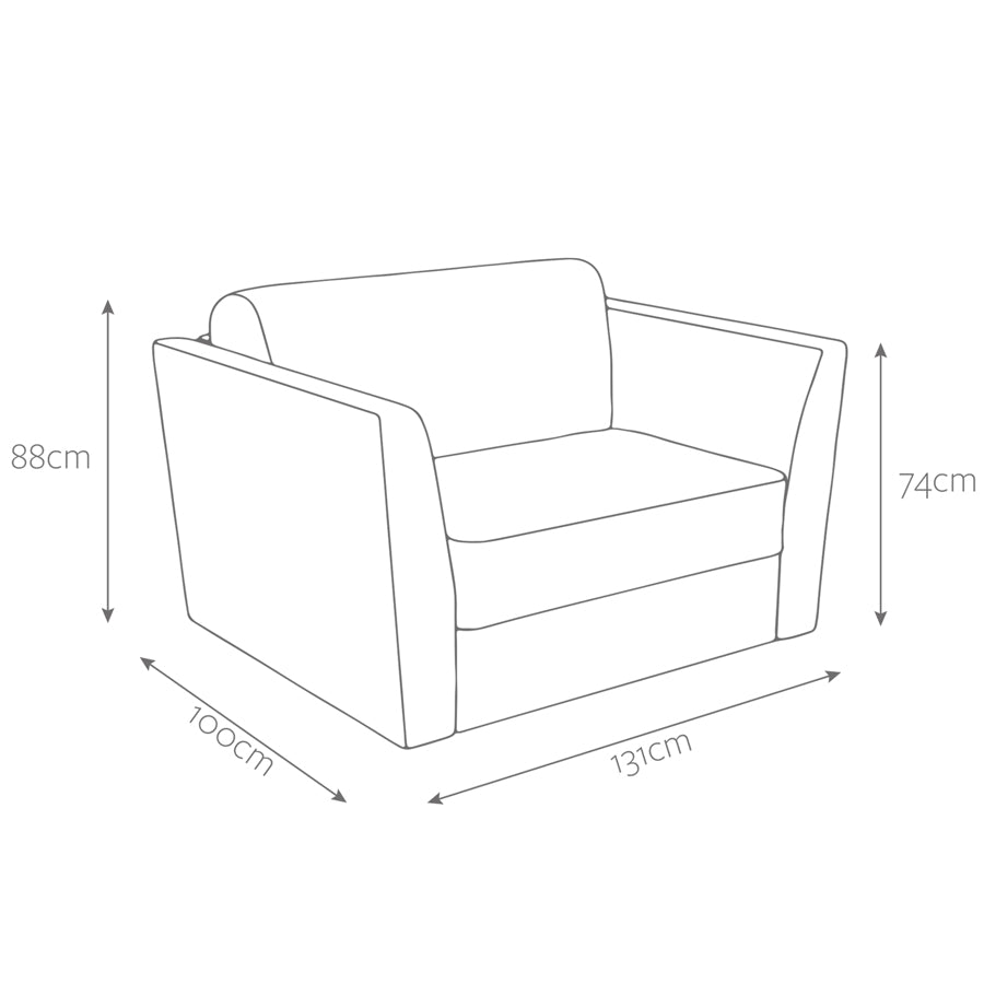 Jay-Be Elegance Snuggler Sofa Bed - Brushed Twill Smoke