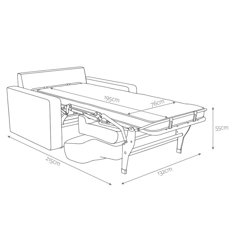 Jay-Be Linea Snuggler Sofa Bed Brushed Twill Smoke