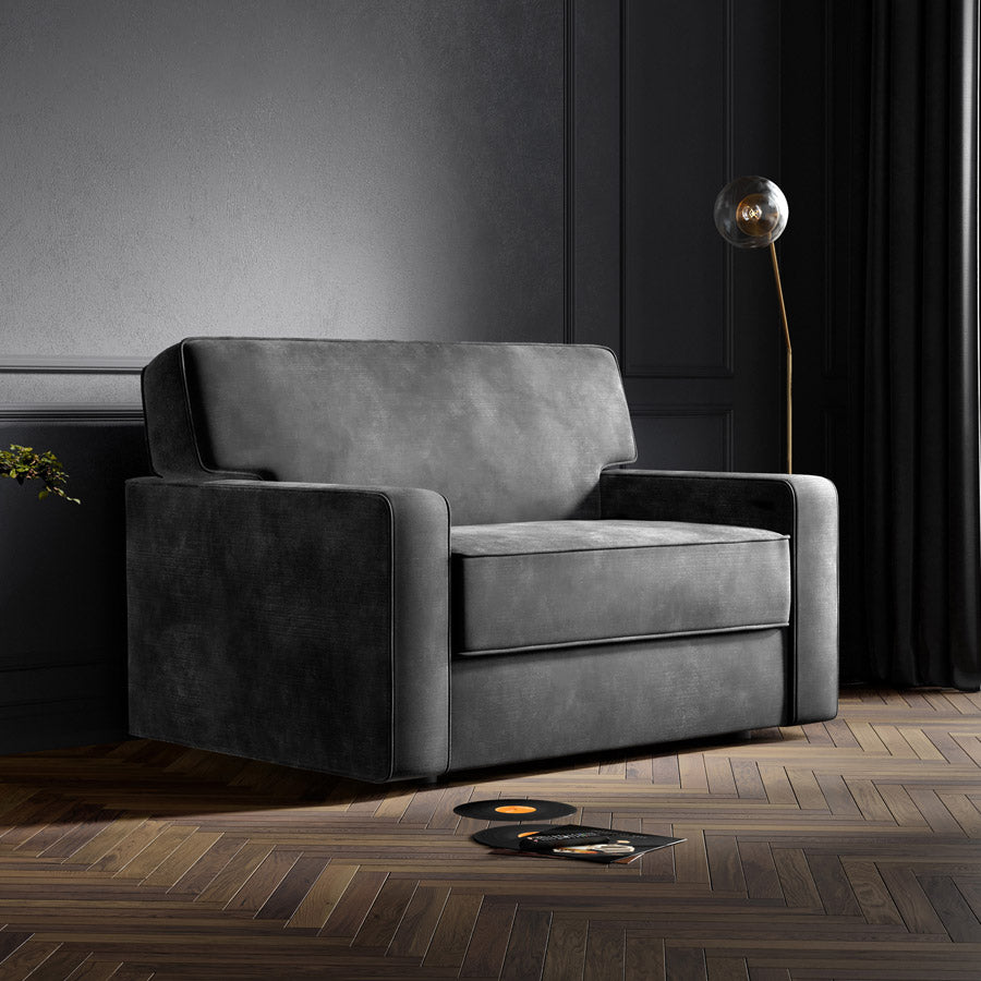 Jay-Be Linea Snuggler Sofa Bed Brushed Twill Pewter