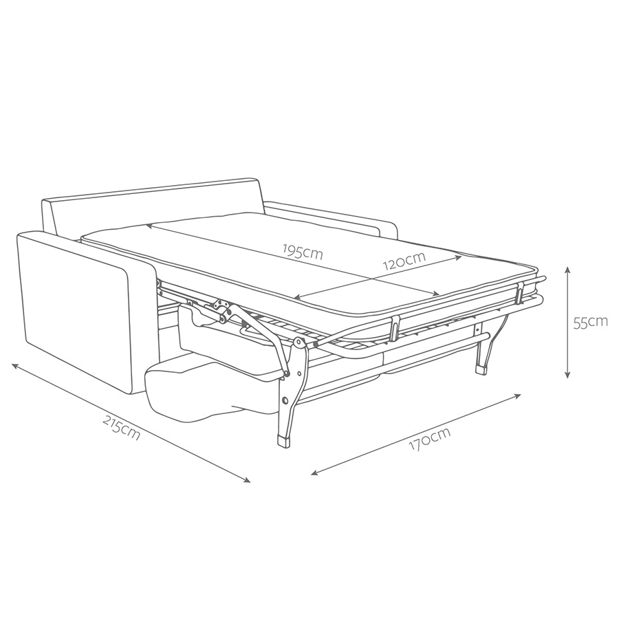 Jay-Be Linea 2 Seater Sofa Bed - Brushed Twill Sky