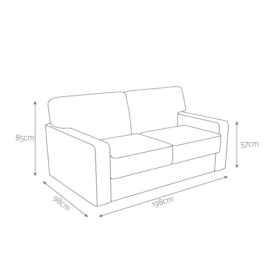 Jay-Be Linea 3 Seater Sofa Bed Brushed Twill Admiral