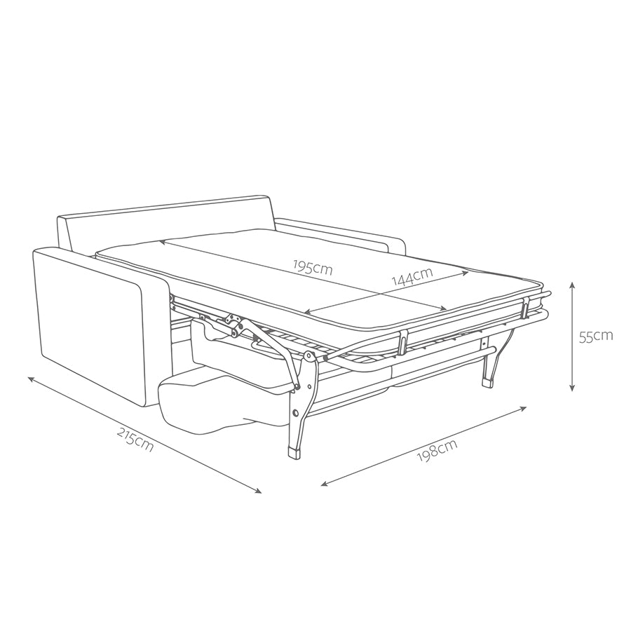Jay-Be Linea 3 Seater Sofa Bed Brushed Twill Hunter