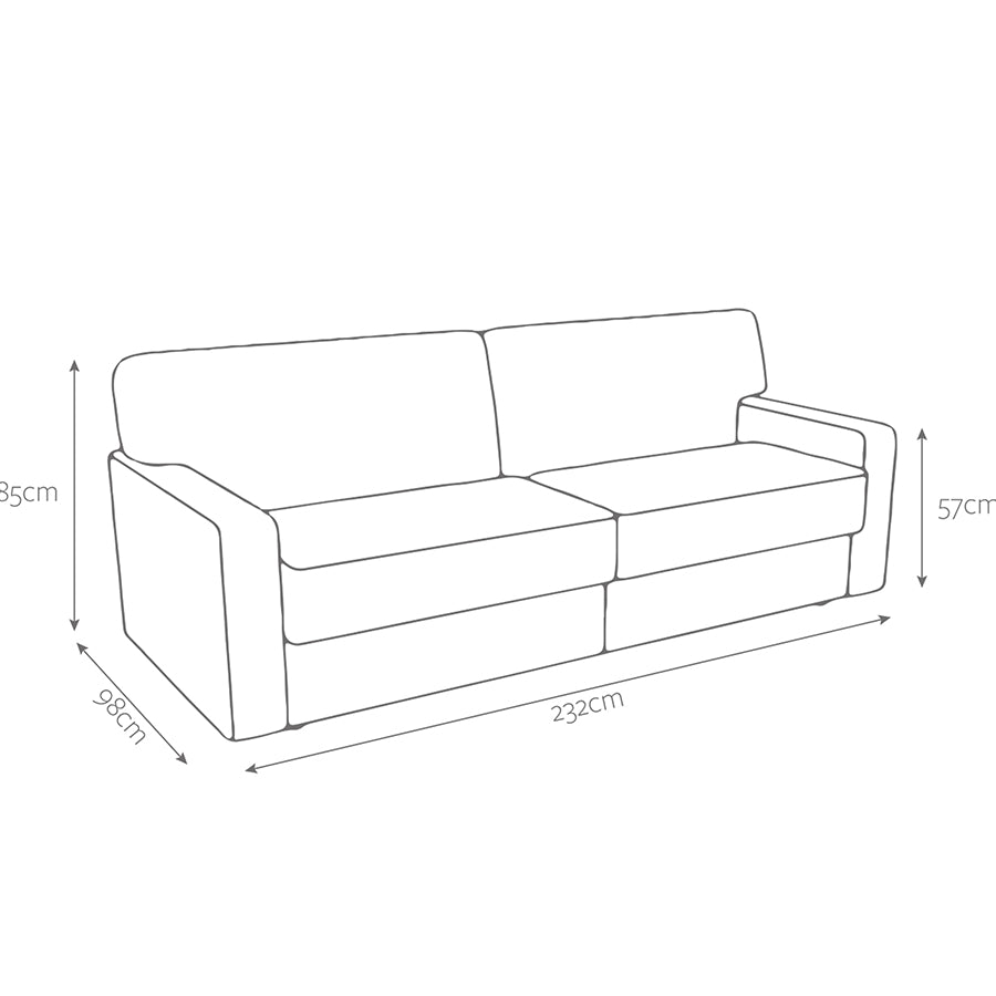Jay-Be Linea 4 Seater Sofa Bed - Brushed Twill Hunter