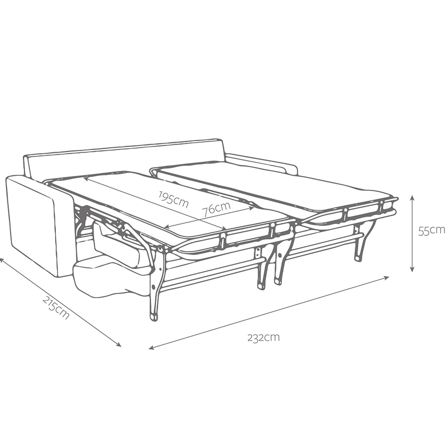 Jay-Be Linea 4 Seater Sofa Bed - Brushed Twill Sky
