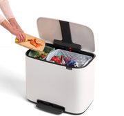 Brabantia 2Compartment White Waste Separation Pedal Bin