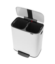 Brabantia 2 X 30L White Waste Separation Pedal Bin