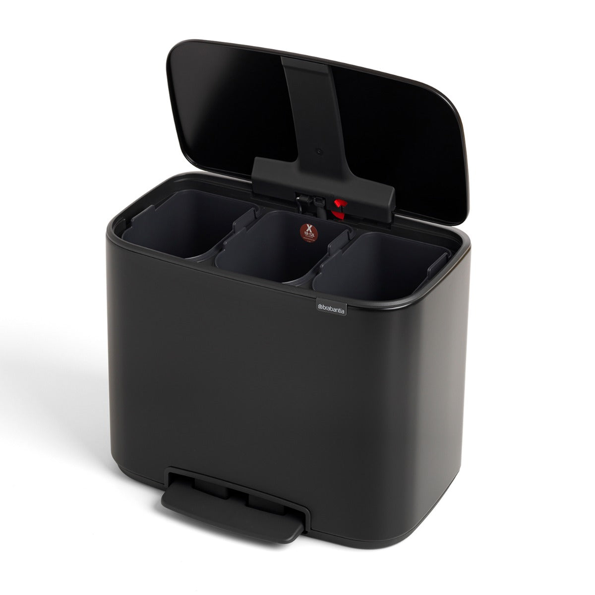 Brabantia 3Compartment Black Waste Separation Pedal Bin