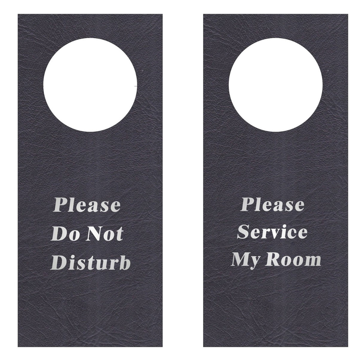 Do Not Disturb Room Sign - Black Faux Leather