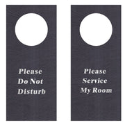 Do Not Disturb Room Sign - Black Faux Leather