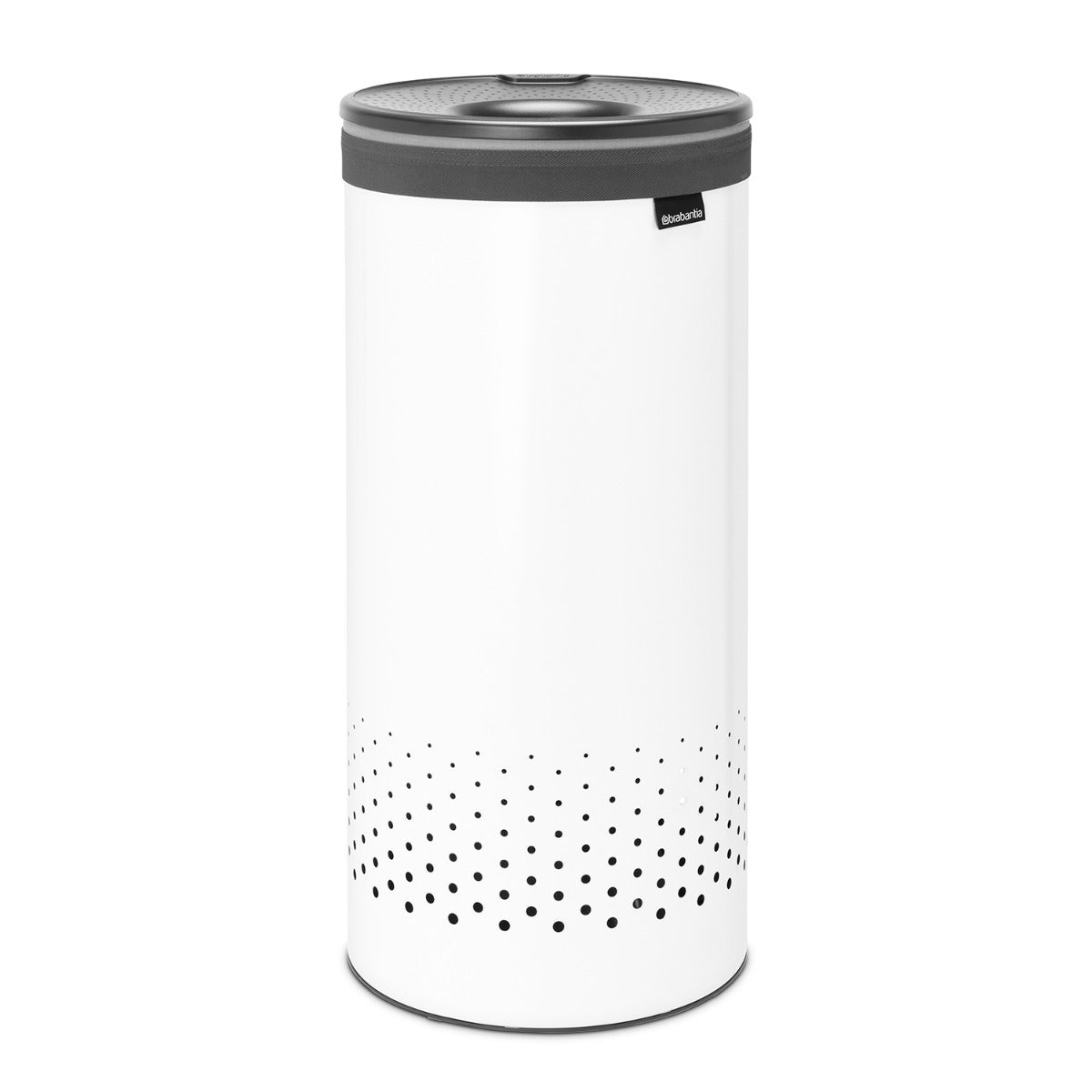 Brabantia 35L White Laundry Bin With Grey Lid