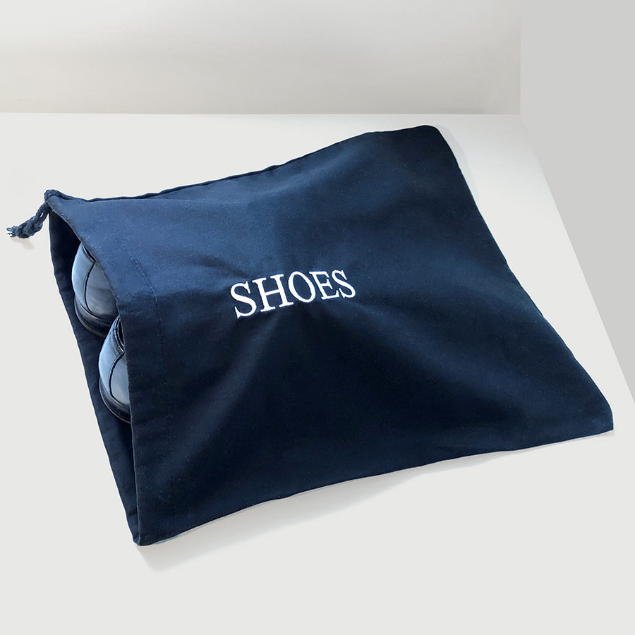 100% Cotton Black Shoe Bag