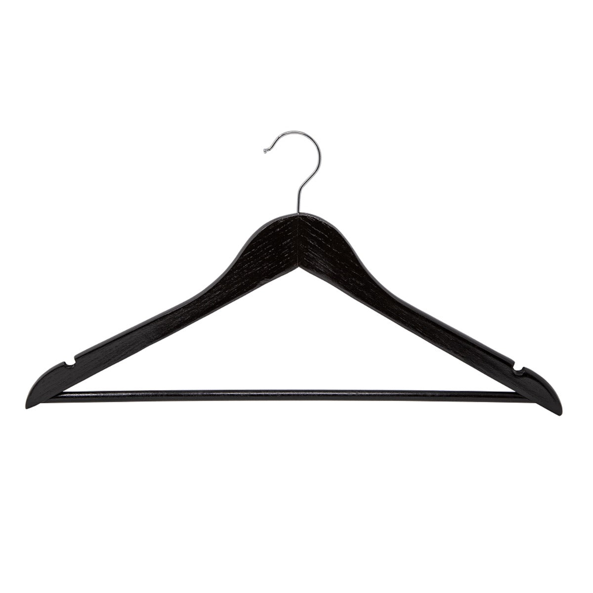 Black Wooden Hanger With Hook & Bar