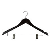 Black Wooden Hanger With Hook & Skirt Clips
