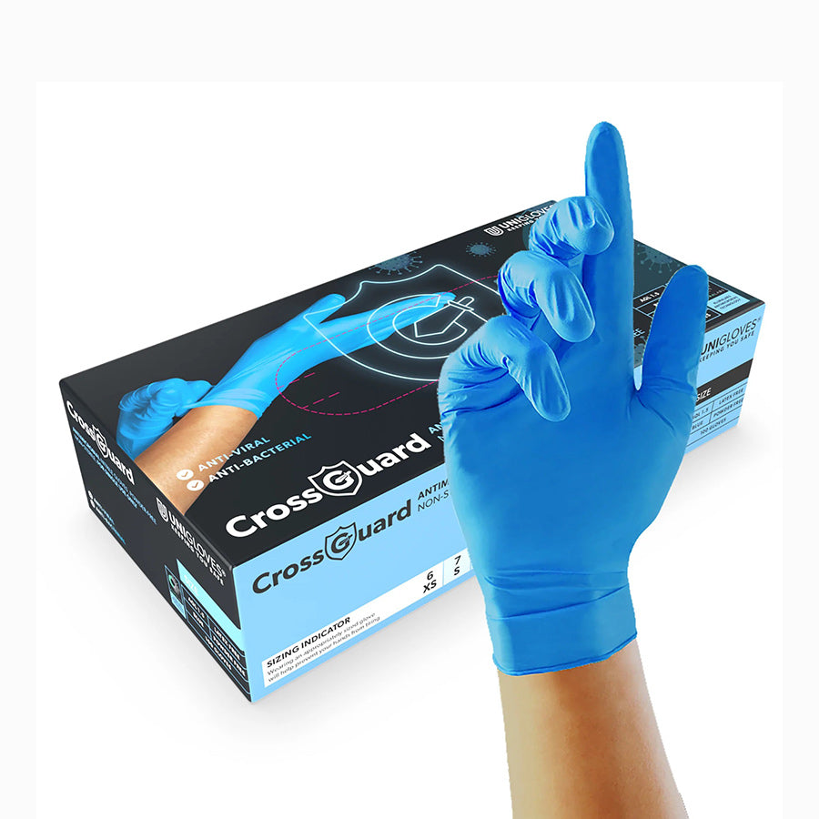Crossguard Blue Large Antimicrobial Nitrile Gloves