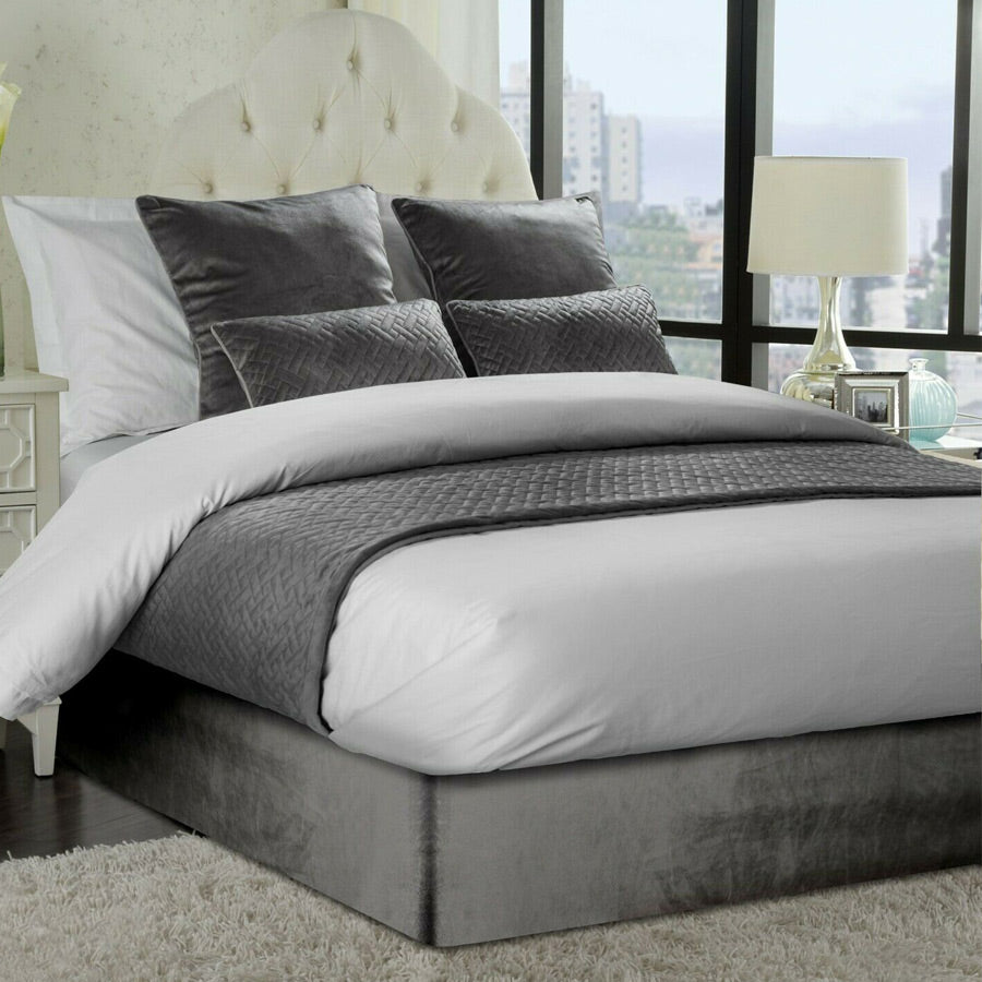 Double Charcoal Divan Base Wrap (135 x 190cm)