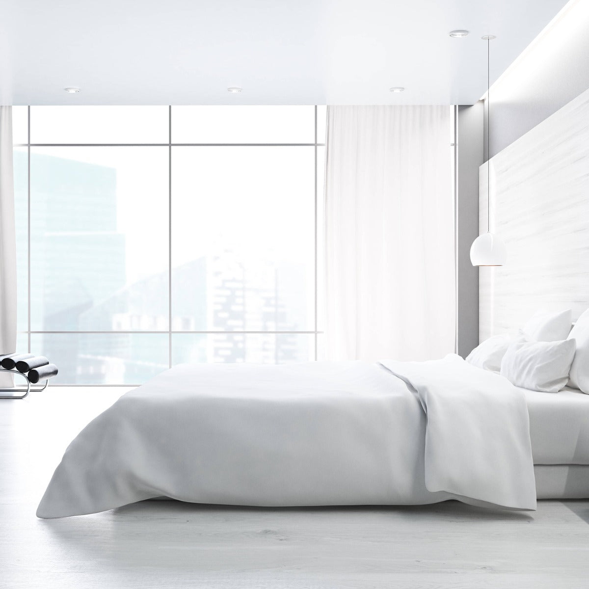 White Percale Poly Cotton Duvet Covers