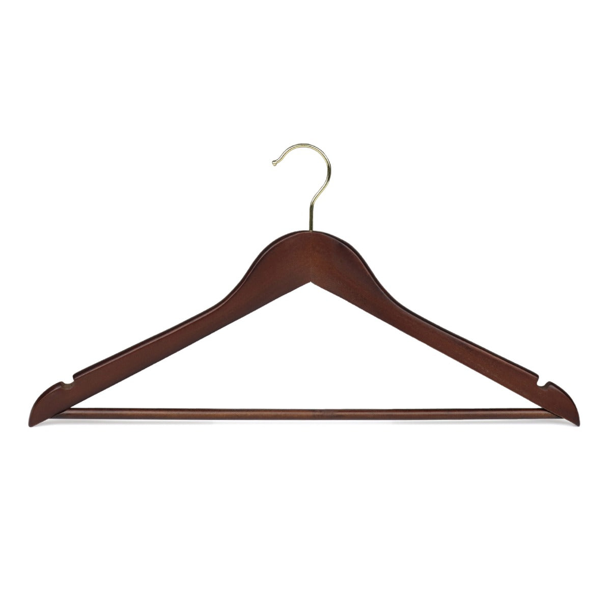 Dark Wood Hanger With Hook & Non Slip Bar