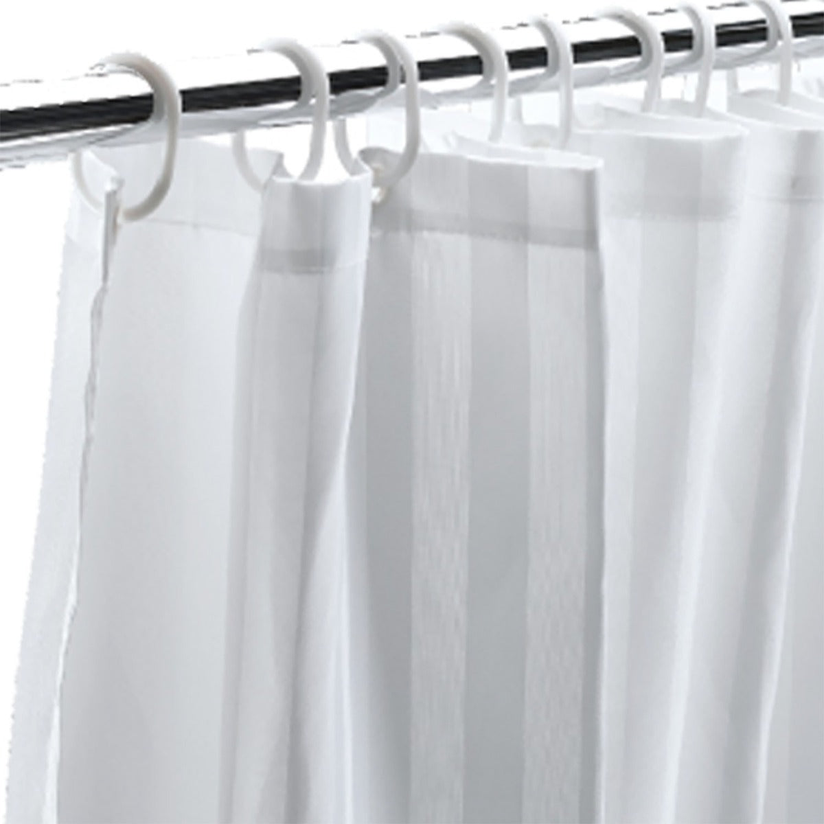 Extra Long Satin Stripe Shower Curtain