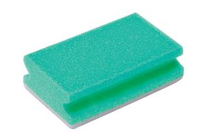 Finger Grip Sponge Green Base White Top