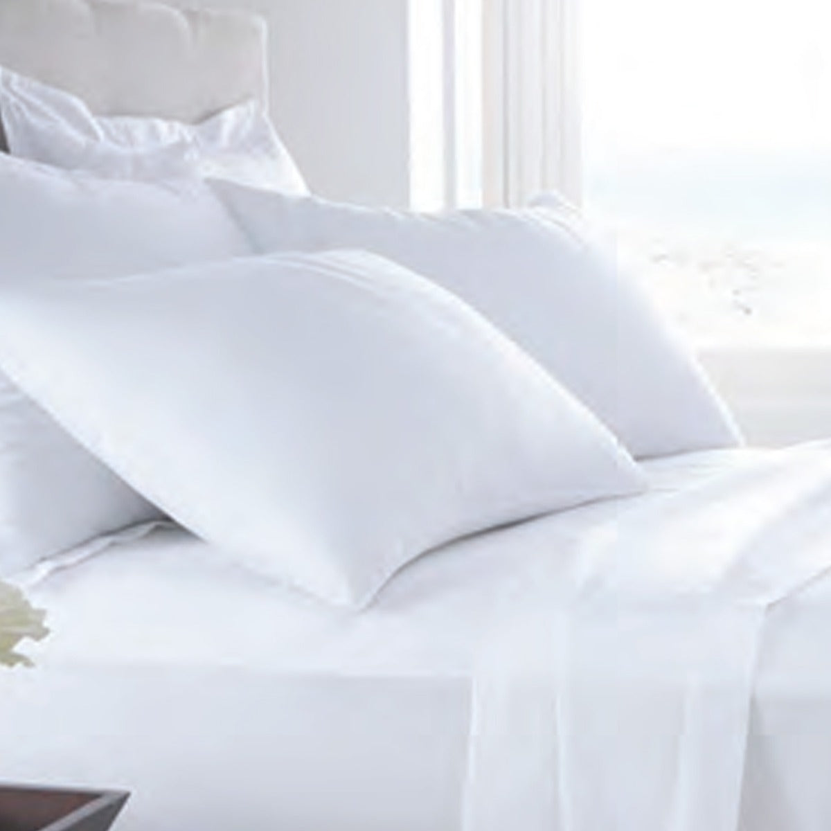 White Percale Poly Cotton Flat Sheets