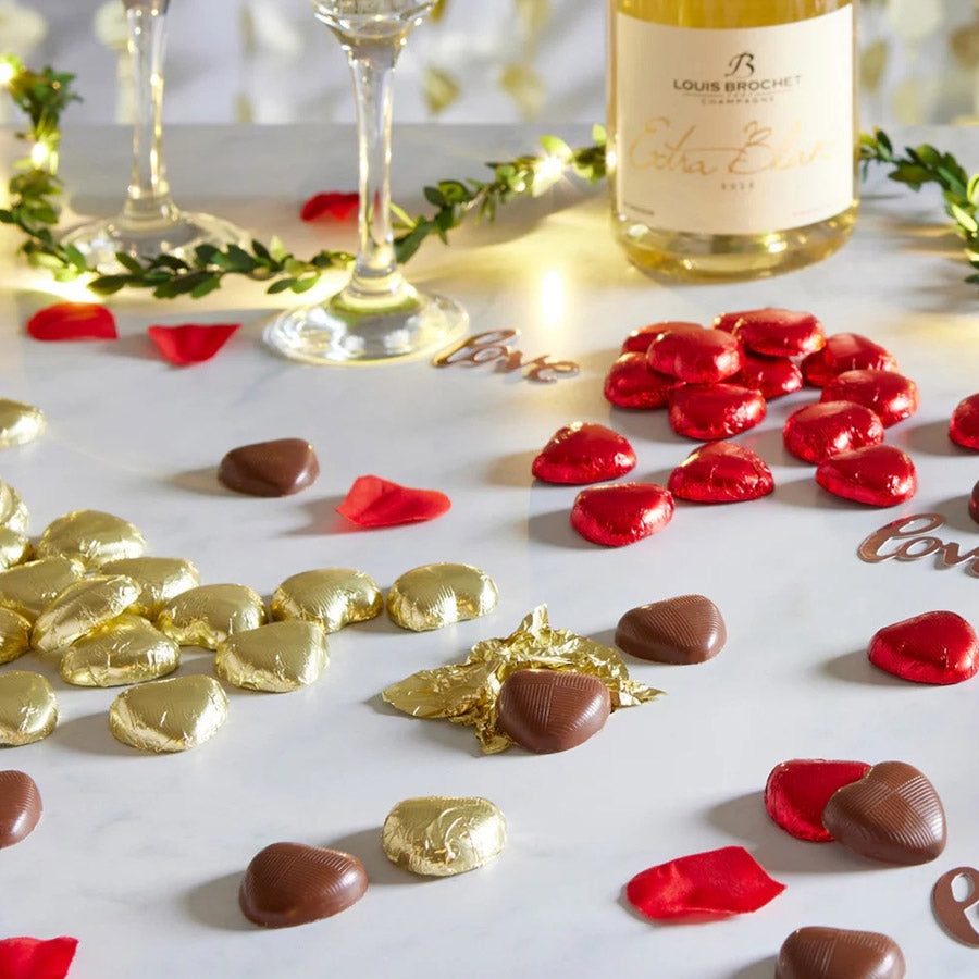 Milk Chocolate Gold Foiled Hearts