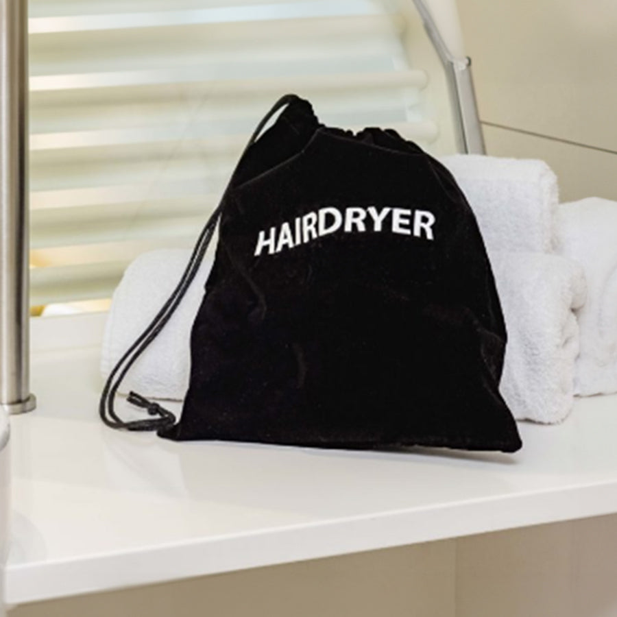 Black Cotton Hairdryer Bag