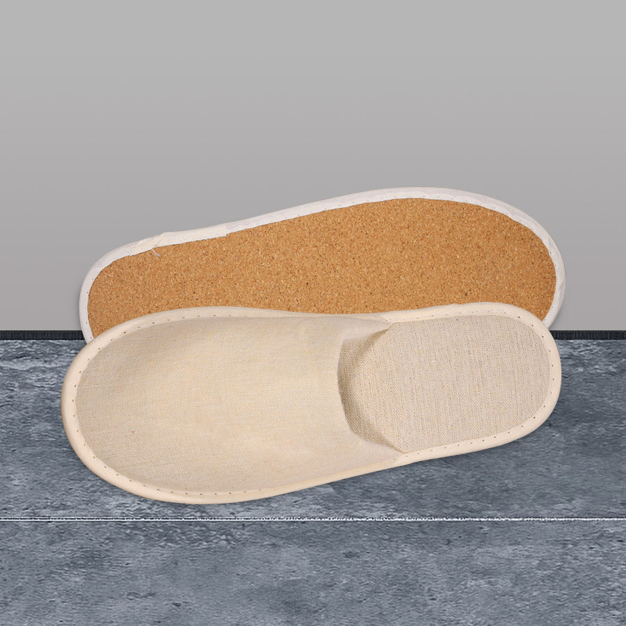 Eco Linen Closed Toe Slippers
