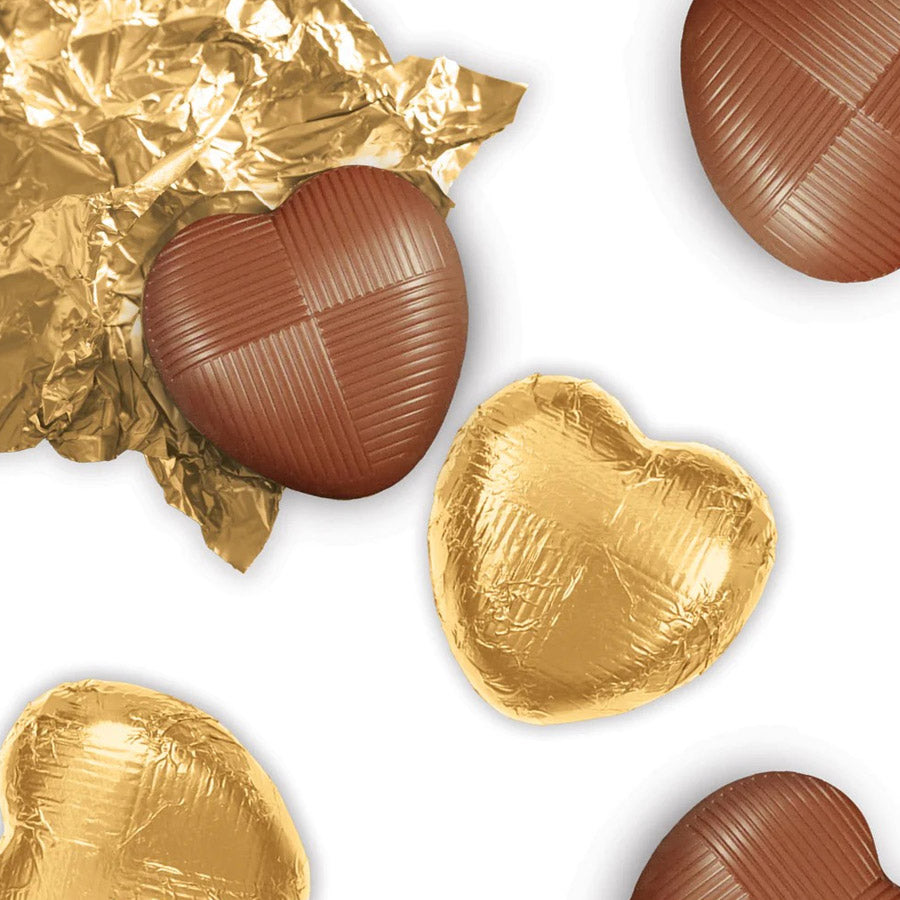 Milk Chocolate Gold Foiled Hearts