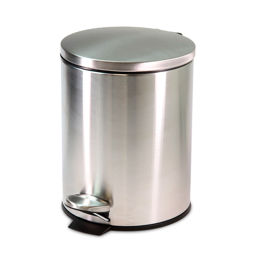 6 Litre Matt Steel Slow Close Bin
