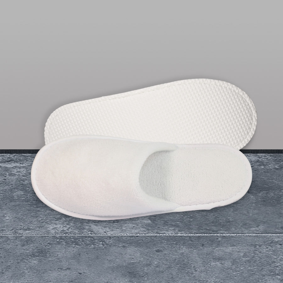 Plush Velour Closed Toe Slippers