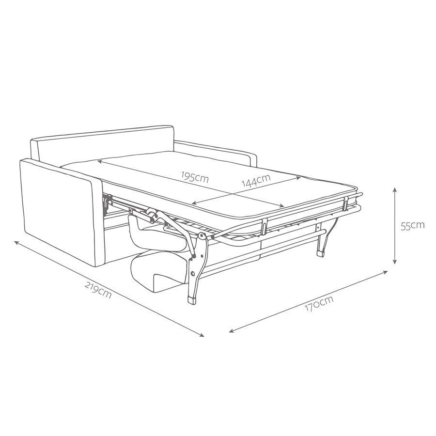 Jay-Be Slim 3-Seater Sofa Bed - Brushed Twill Linen