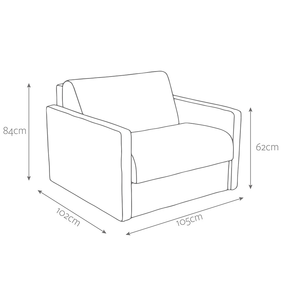 Jay-Be Slim Snuggler Sofa Bed - Brushed Twill Admiral