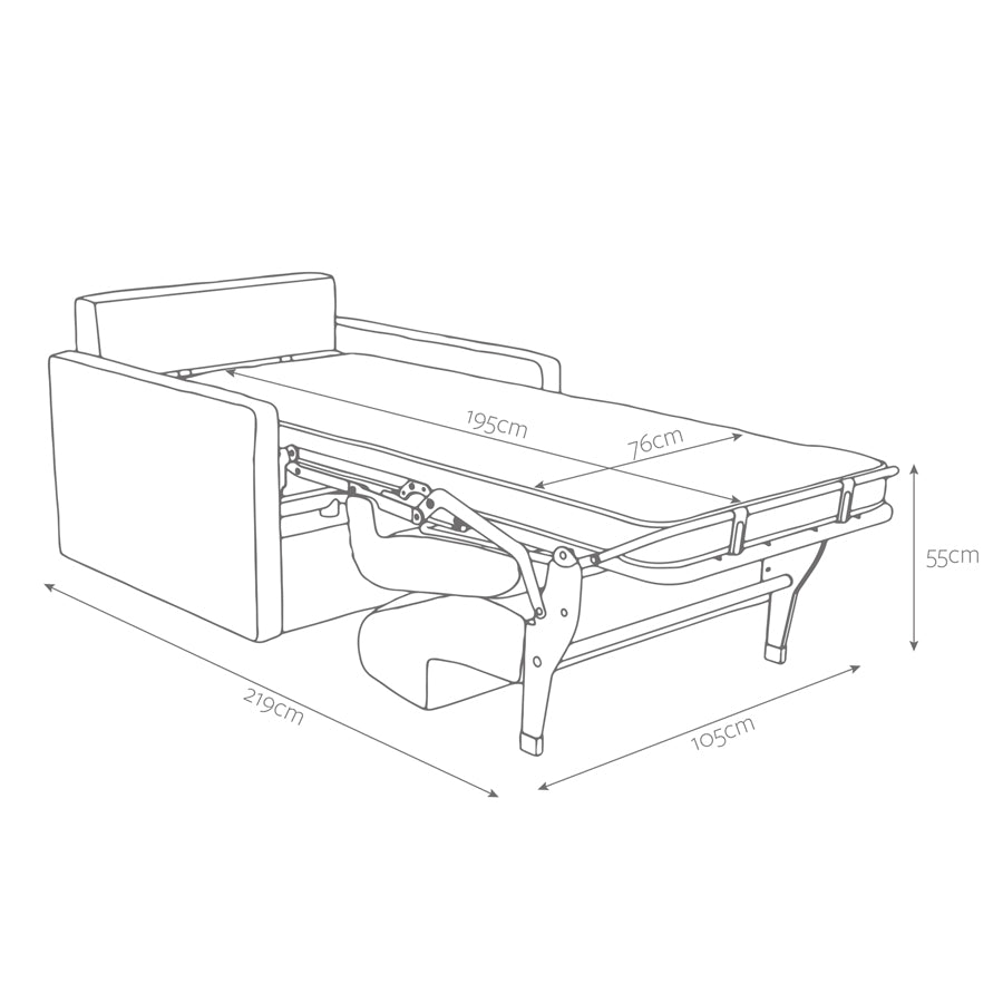 Jay-Be Slim Snuggler Sofa Bed - Brushed Twill Hunter