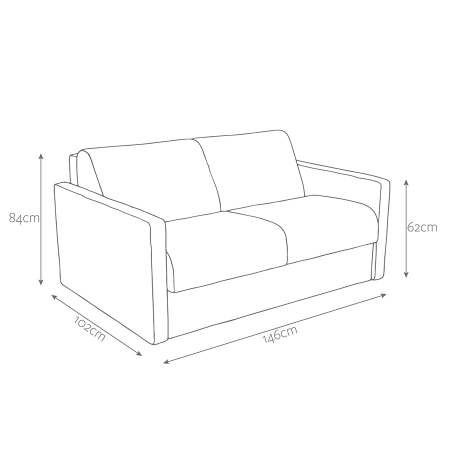 Jay-Be Slim 2-Seater Sofa Bed - Brushed Twill Linen