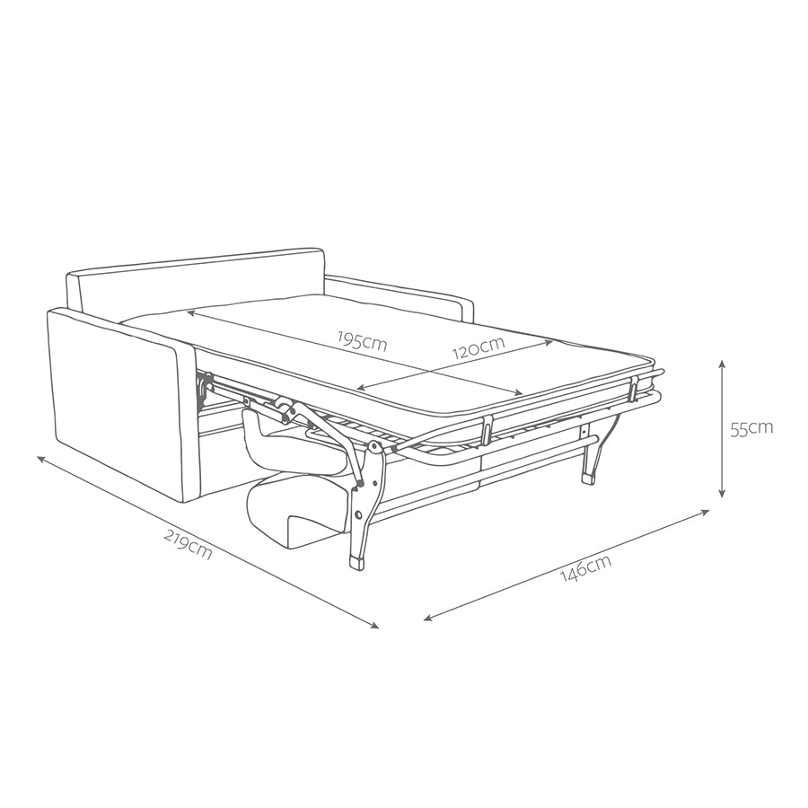 Jay-Be Slim 2-Seater Sofa Bed - Brushed Twill Hunter